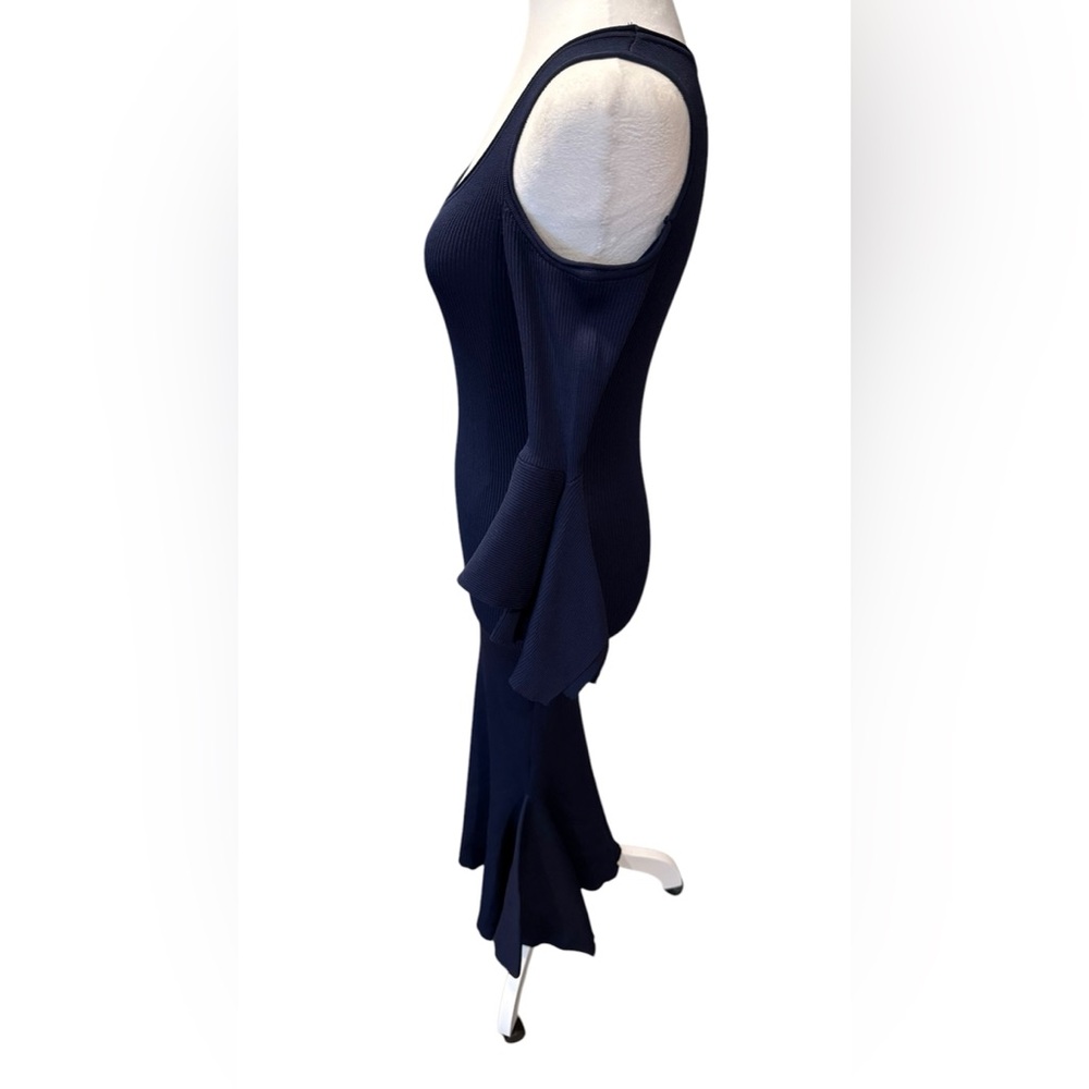 Bebe Cold Shoulder Dress-Royal Blue - Picture 3 of 7